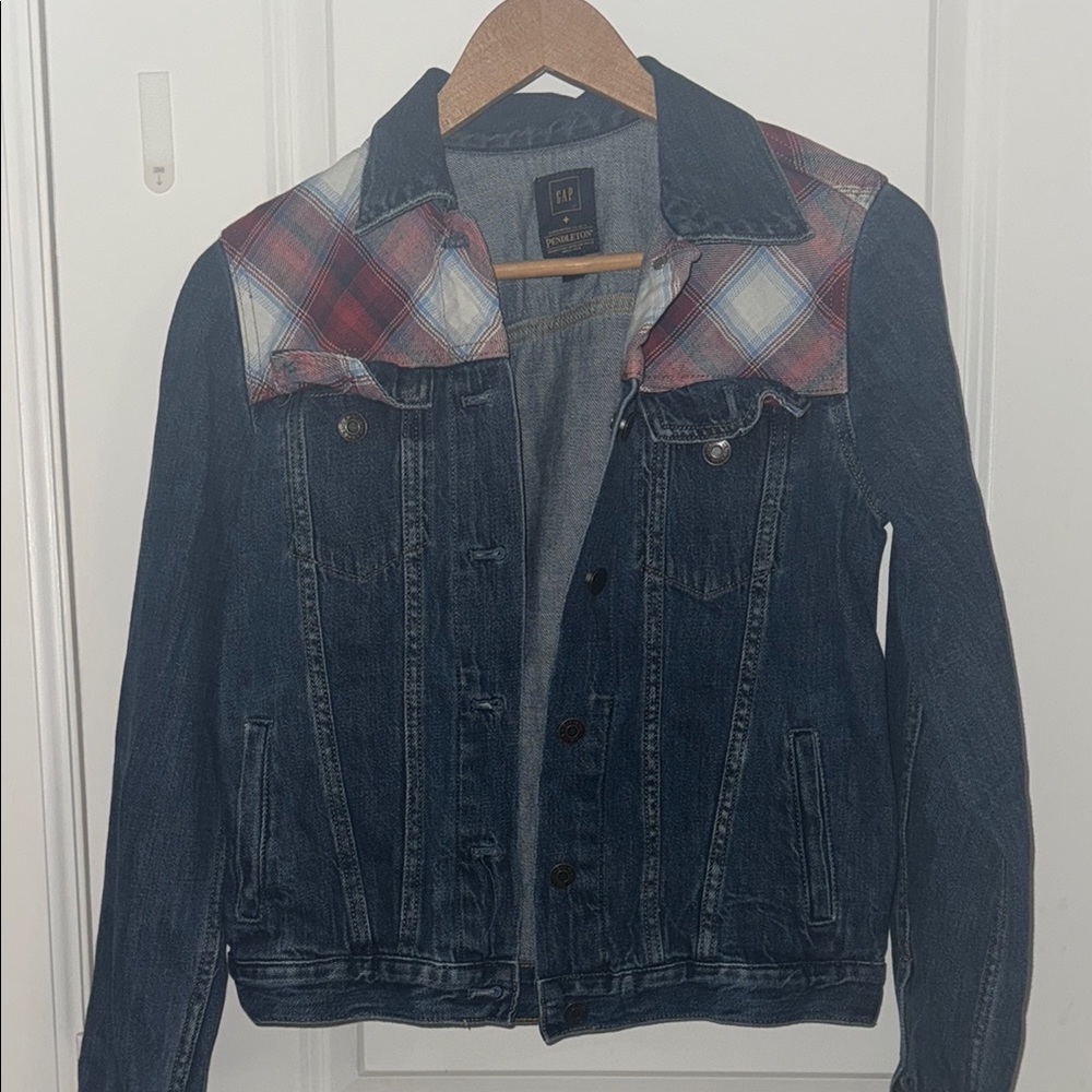 Gap + Pendleton Denim Jacket With Plaid Accents - image 1